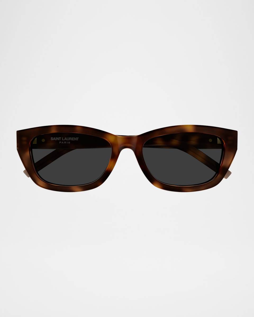 YSL 55mm Rectangular Acetate Sunglasses